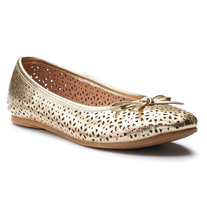 So&reg; Lynn Girls' Ballet Flats, Size: 5, Gold
