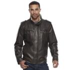 Men's Levi's&reg; Sherpa-lined Faux-leather Trucker Jacket, Size: Large, Dark Brown