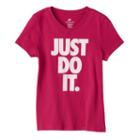 Girls 7-16 Nike Raised Polka-dot Just Do It Tee, Girl's, Size: Medium, Med Red