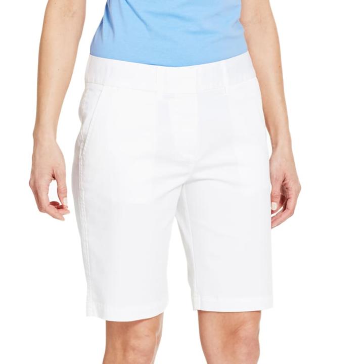 Women's Izod Midrise Bermuda Shorts, Size: 6, White