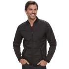 Men's Marc Anthony Slim-fit Mixed Media Bomber Jacket, Size: Large, Black