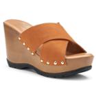 Callisto Of California Cinamon Women's Wedge Sandals, Size: 9, Brown