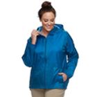 Plus Size Columbia Rain To Fame Hooded Rain Jacket, Women's, Size: 1xl, Light Blue