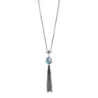 Long Starburst, Blue Bead & Tassel Necklace, Women's