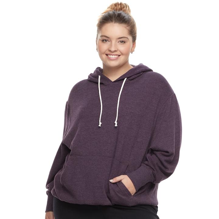 Juniors' Plus Size So&reg; Oversized Fleece Hoodie, Teens, Size: 1xl, Drk Purple