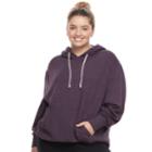 Juniors' Plus Size So&reg; Oversized Fleece Hoodie, Teens, Size: 1xl, Drk Purple