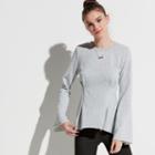 K/lab High Low Raw-edge Sweatshirt, Teens, Size: Medium, Grey
