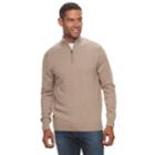 Men's Croft & Barrow&reg; Quarter-zip Sweater, Size: Medium, Lt Brown