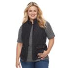Plus Size Croft & Barrow&reg; Quilted Vest, Women's, Size: 1xl, Black