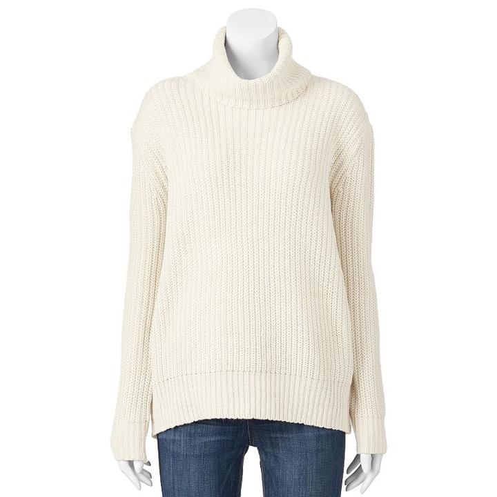 Juniors' Pink Republic Turtleneck Sweater, Girl's, Size: Xl, Natural