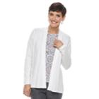 Women's Croft & Barrow&reg; Essential Open Front Cardigan, Size: Large, White