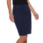 Women's Apt. 9&reg; Stretch Pencil Skirt, Size: 6, Dark Blue