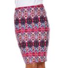 White Mark Print Pencil Skirt - Women's, Size: Small, Pink