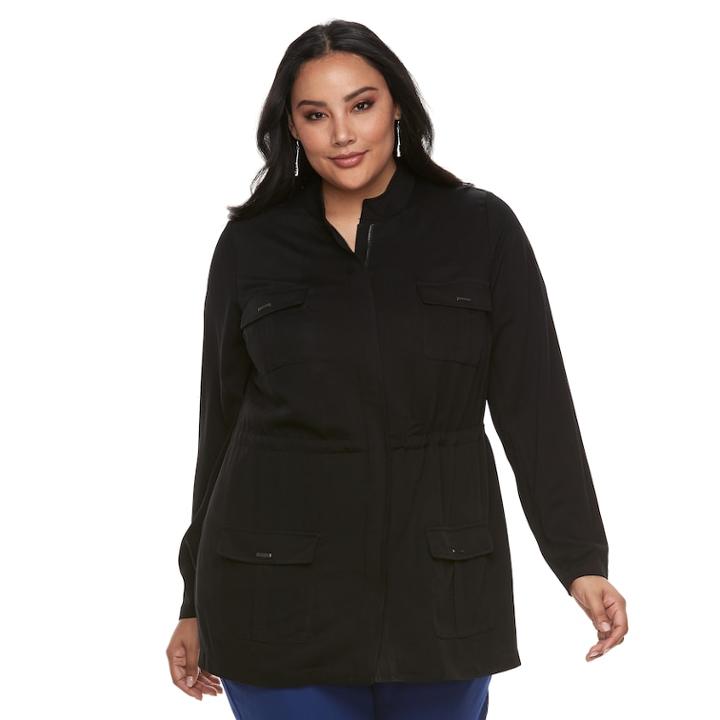 Plus Size Apt. 9 &reg; Utility Jacket, Women's, Size: 3xl, Black