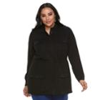 Plus Size Apt. 9 &reg; Utility Jacket, Women's, Size: 3xl, Black
