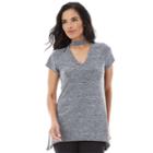 Women's Ab Studio Cutout Tee, Size: Xlrg Av/rg, Silver