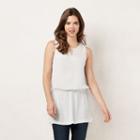 Women's Lc Lauren Conrad Beaded Tunic, Size: Xxl, Light Grey