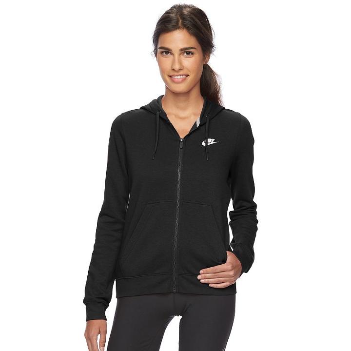 Women's Nike Full-zip Fleece Hoodie, Size: Large, Grey (charcoal)