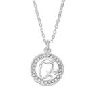 Crystal Initial Pendant Necklace, Women's, White