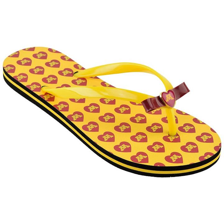 Women's Minnesota Golden Gophers Bow Flip-flops, Size: Medium, Yellow