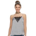 Juniors' Mudd&reg; Satin & Lace Swing Tank, Teens, Size: Large, Grey (charcoal)