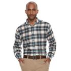 Men's Croft & Barrow&reg; Classic-fit Patterned Flannel Button-down Shirt, Size: Xxl, Light Grey