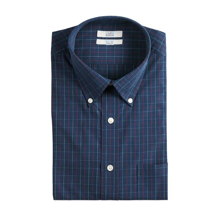 Men's Croft & Barrow&reg; Classic-fit Easy Care Button-down Collar Dress Shirt, Size: 15-32/33, Dark Blue