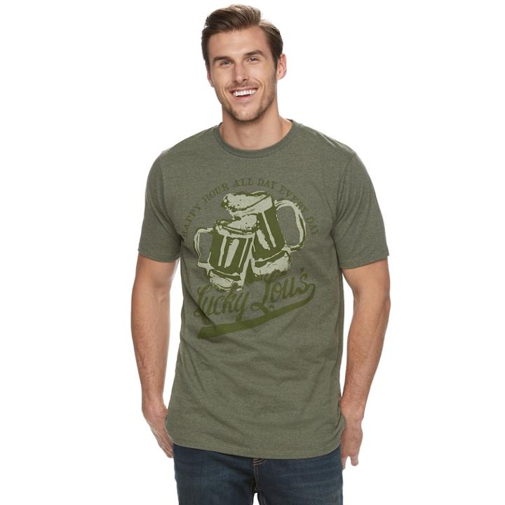 Big & Tall Sonoma Goods For Life&trade; Lucky Lou's Beer Tee, Men's, Size: 3xl Tall, Green