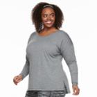 Plus Size Tek Gear&reg; Cutout-shoulder Tee, Women's, Size: 1xl, Dark Grey