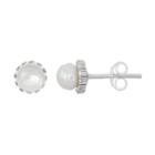 Junior Jewels Kids' Sterling Silver Freshwater Cultured Pearl Stud Earrings, Girl's, White