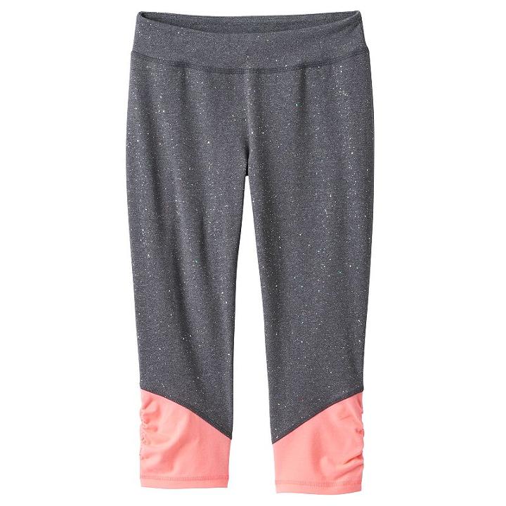 Girls 7-16 & Plus Size So&reg; Sparkle Ruched Capri Leggings, Girl's, Size: 18 1/2, Brt Pink