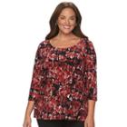 Plus Size Croft & Barrow&reg; Jacquard Wave Tee, Women's, Size: 3xl, Oxford