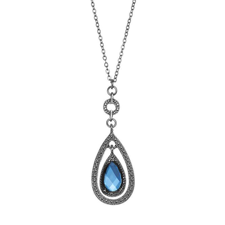 1928 Double Teardrop Pendant, Women's, Size: 16, Blue