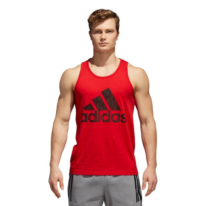 Men's Adidas Solid Heather Tee, Size: Large, Med Red