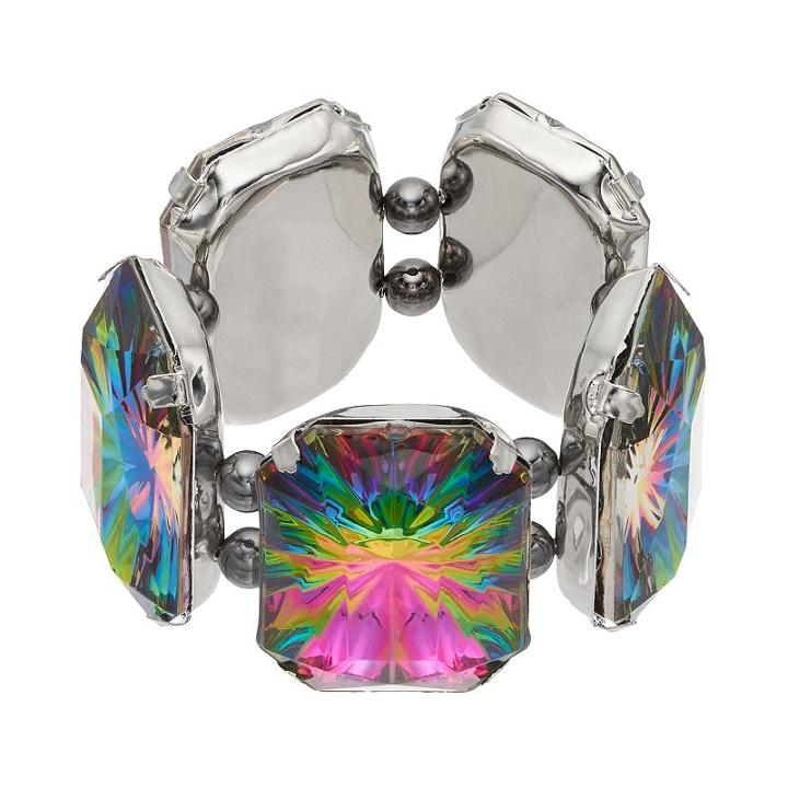 Mudd&reg; Rainbow Stone Stretch Bracelet, Women's, Multicolor