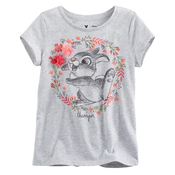 Disney's Bambi Girls 4-7 Thumper Embellished Tee By Jumping Beans&reg;, Size: 6x, Light Grey