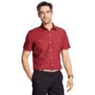 Men's Izod Cool Fx Breeze Classic-fit Textured Woven Casual Button-down Shirt, Size: Small, Brt Red