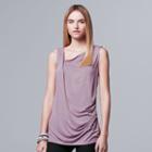 Women's Simply Vera Vera Wang Draped Tank, Size: Small, Med Purple