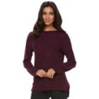 Women's Elle&trade; Textured Embellished Sweater, Size: Medium, Purple