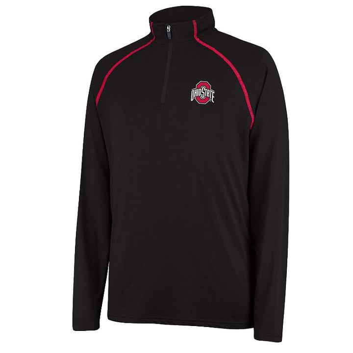 Men's Ohio State Buckeyes Next Level Quarter-zip Pullover, Size: Large, Black