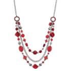 Red Beaded Swag Necklace, Women's