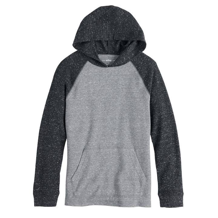 Boys 8-20 Urban Pipeline&reg; Raglan Hooded Tee, Size: Small, Black