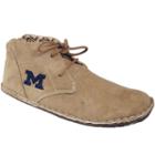 Men's Michigan Wolverines 2-eye Chukka Boots, Size: 10, Beig/green (beig/khaki)