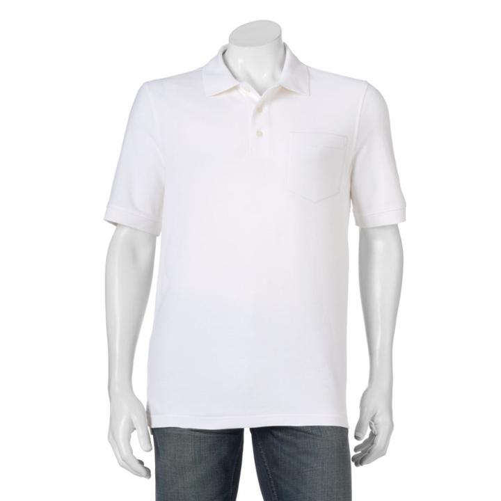 Men's Croft & Barrow&reg; Performance Pocket Pique Polo, Size: Medium, White