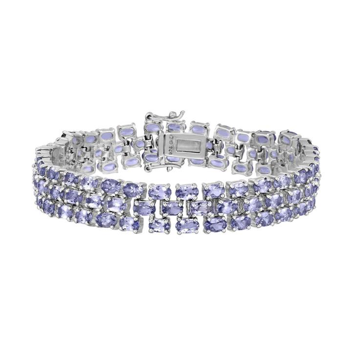 Sterling Silver Tanzanite Multirow Bracelet, Women's, Size: 7.5