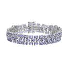 Sterling Silver Tanzanite Multirow Bracelet, Women's, Size: 7.5