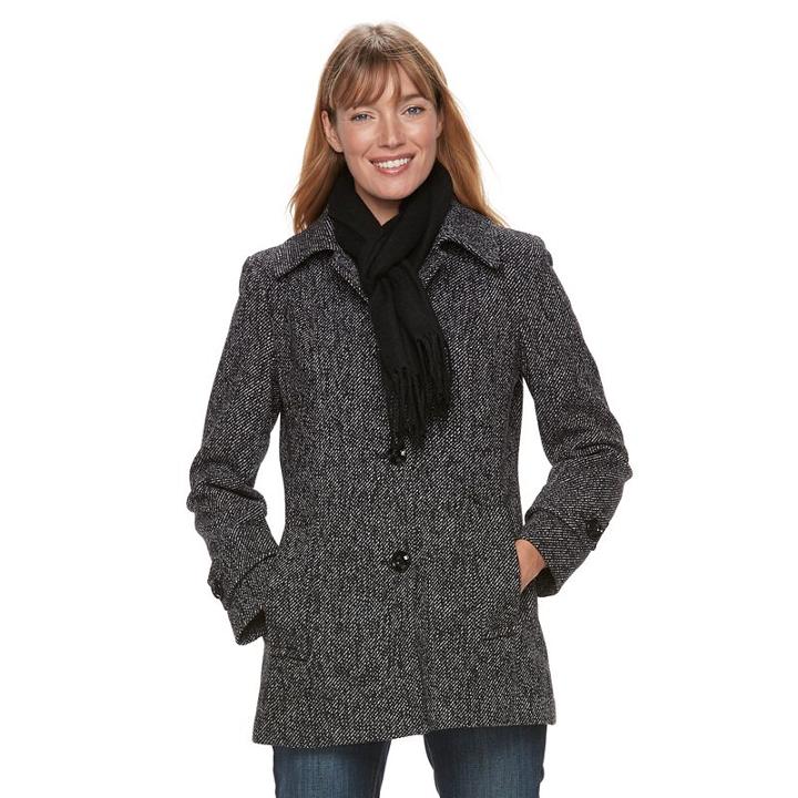 Women's Tower By London Fog Wool Blend Scarf Jacket, Size: Xl, Oxford