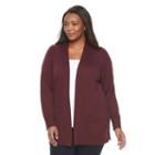 Plus Size Croft & Barrow&reg; Essential Open-front Cardigan, Women's, Size: 3xl, Red