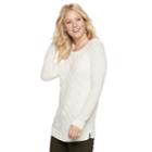 Women's Sonoma Goods For Life&trade; Lattice Cable-knit Crewneck Sweater, Size: Xl, White