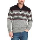 Big & Tall Chaps Classic-fit Fairisle Mockneck Sweater, Men's, Size: 3xl Tall, Black